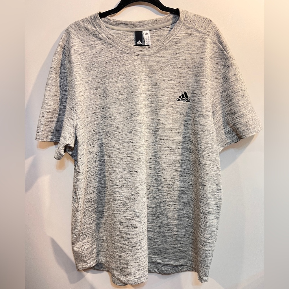Adidas Men’s Pique Tee Gray Short Sleeve T Shirt